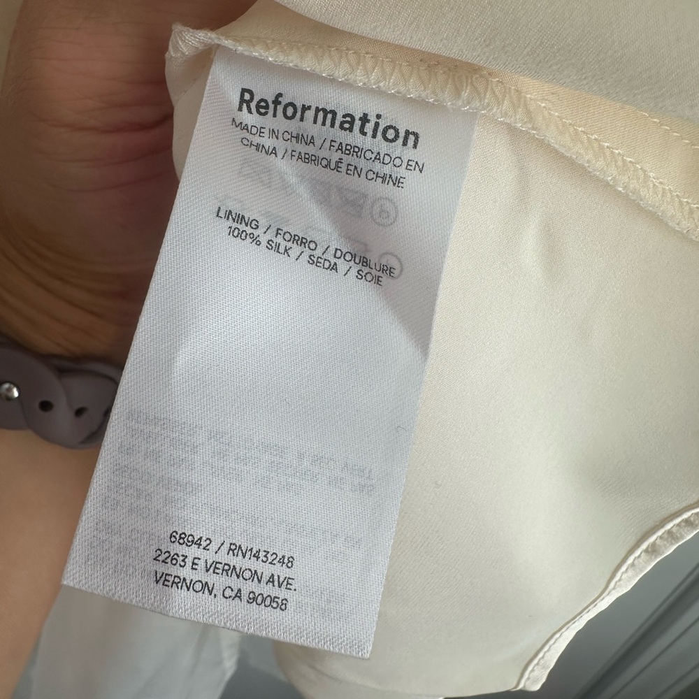 Reformation Vina Dress White Size 12 - Picture 8 of 10